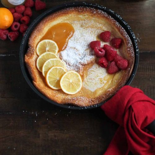 Lemon Raspberry Dutch Baby thekittchen