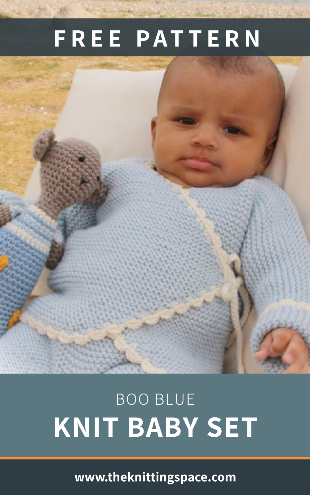 Boo Blue Knit Baby Set [FREE Knitting Pattern]