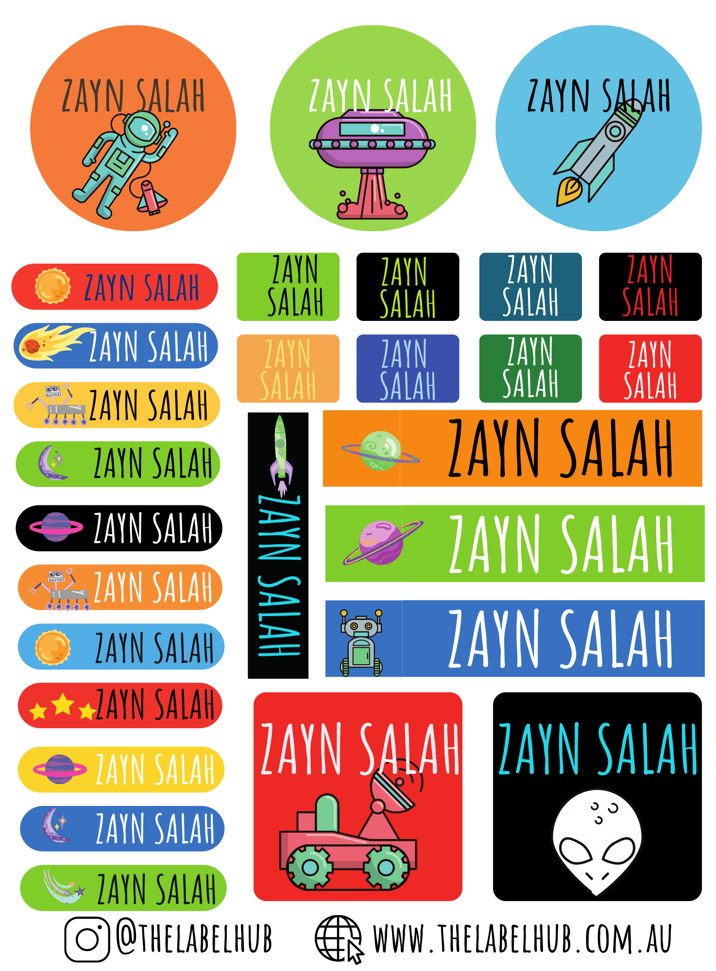 Personalised Name Labels 84 pack The Label Hub