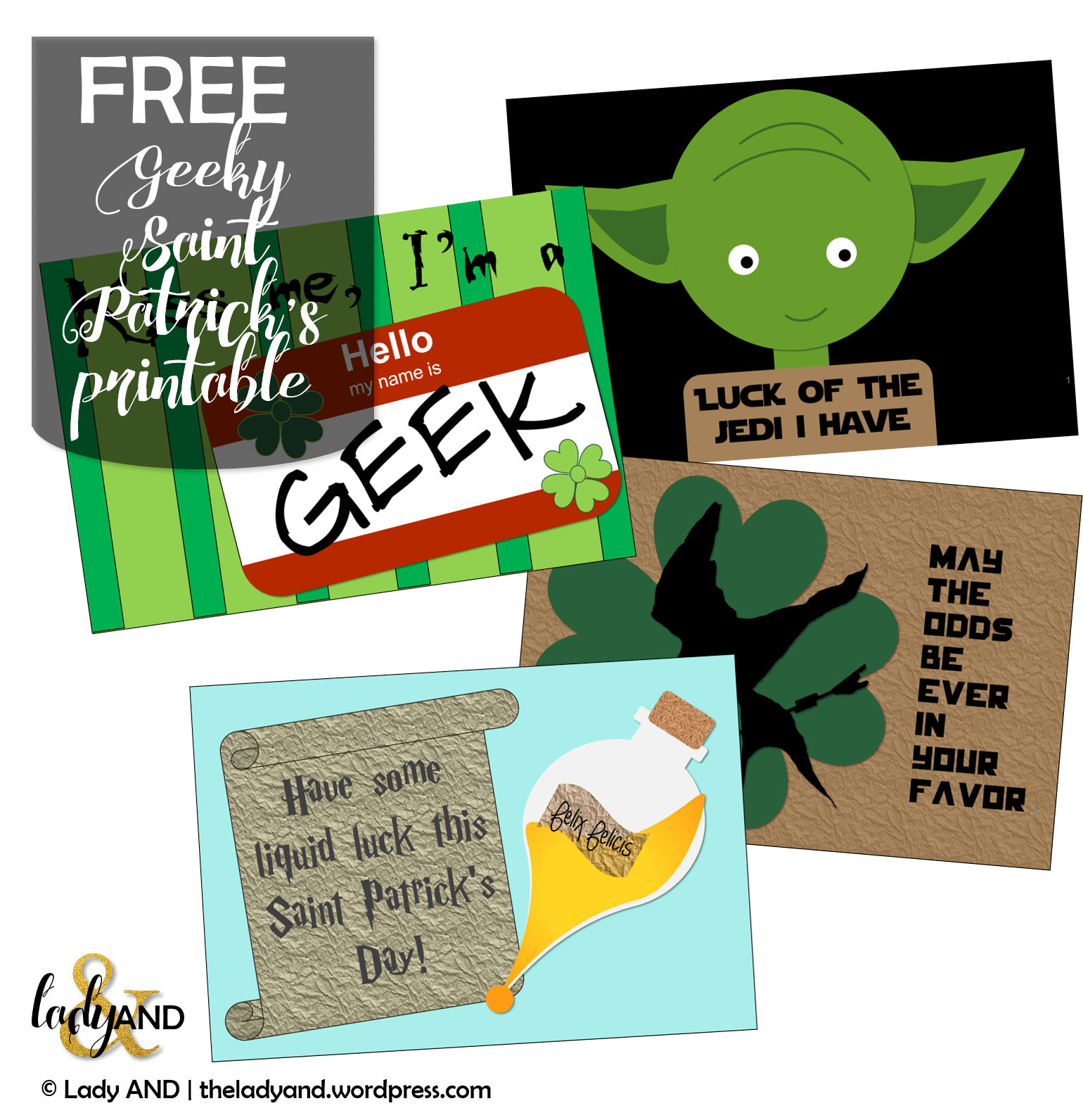 Free Printable Geeky Saint Patrick’s Day Cards