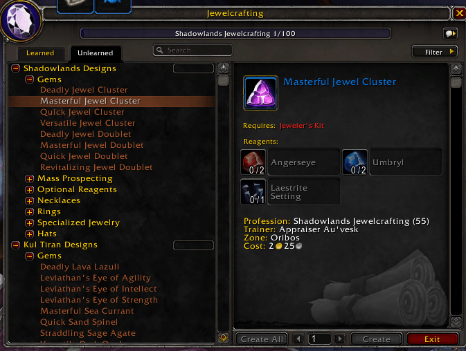 Shadowlands profession previews Jewelcrafting The Lazy Goldmaker