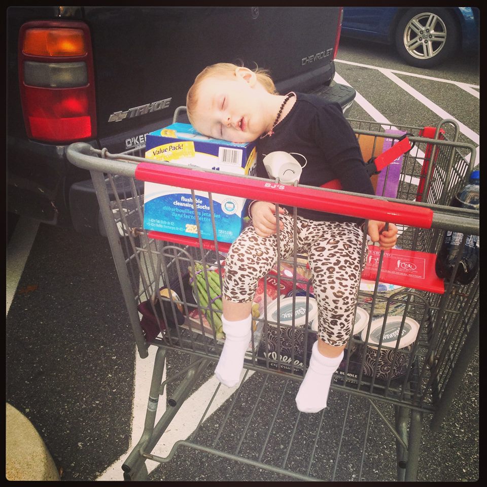 sleeping while shopping