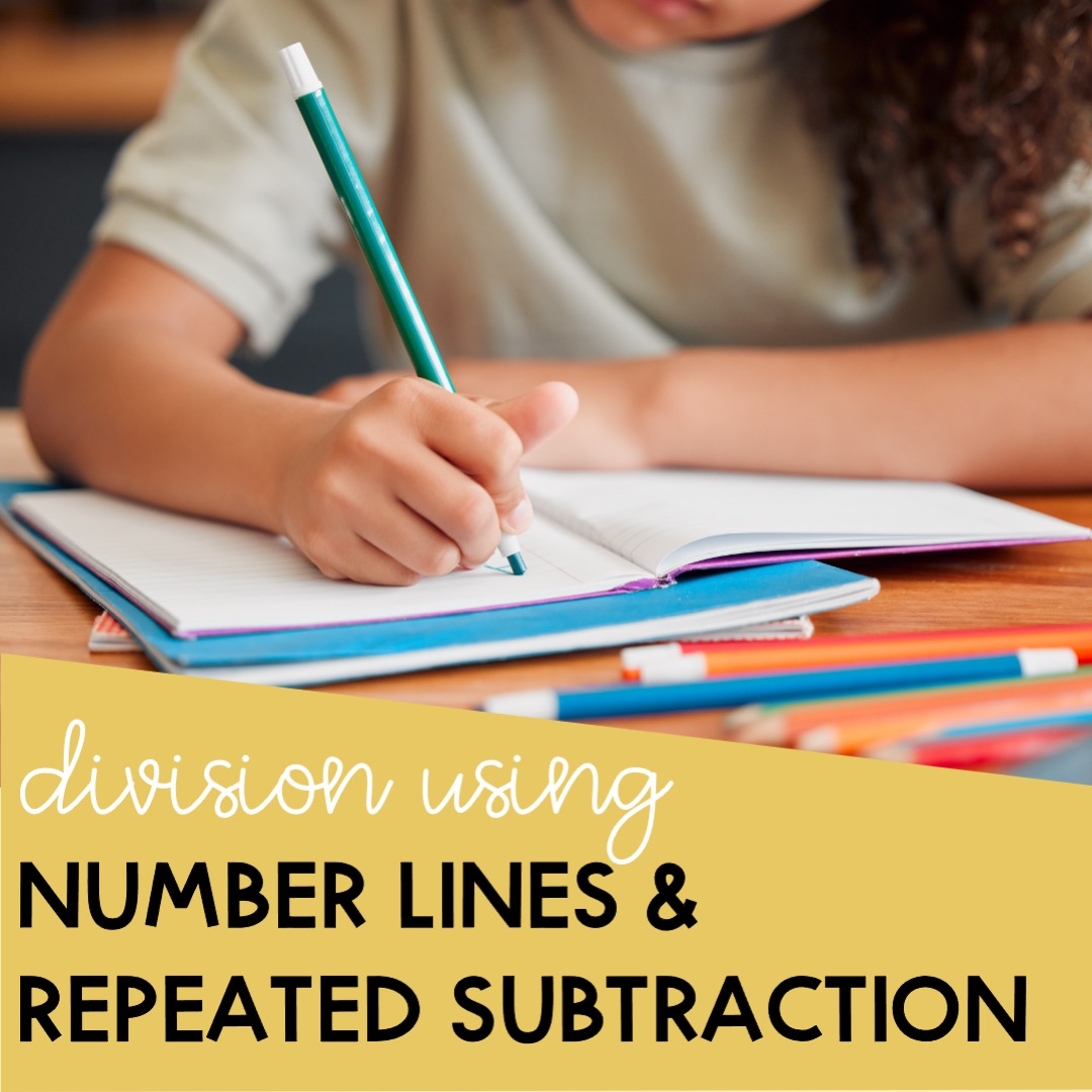 Division using number lines and repeated subtraction