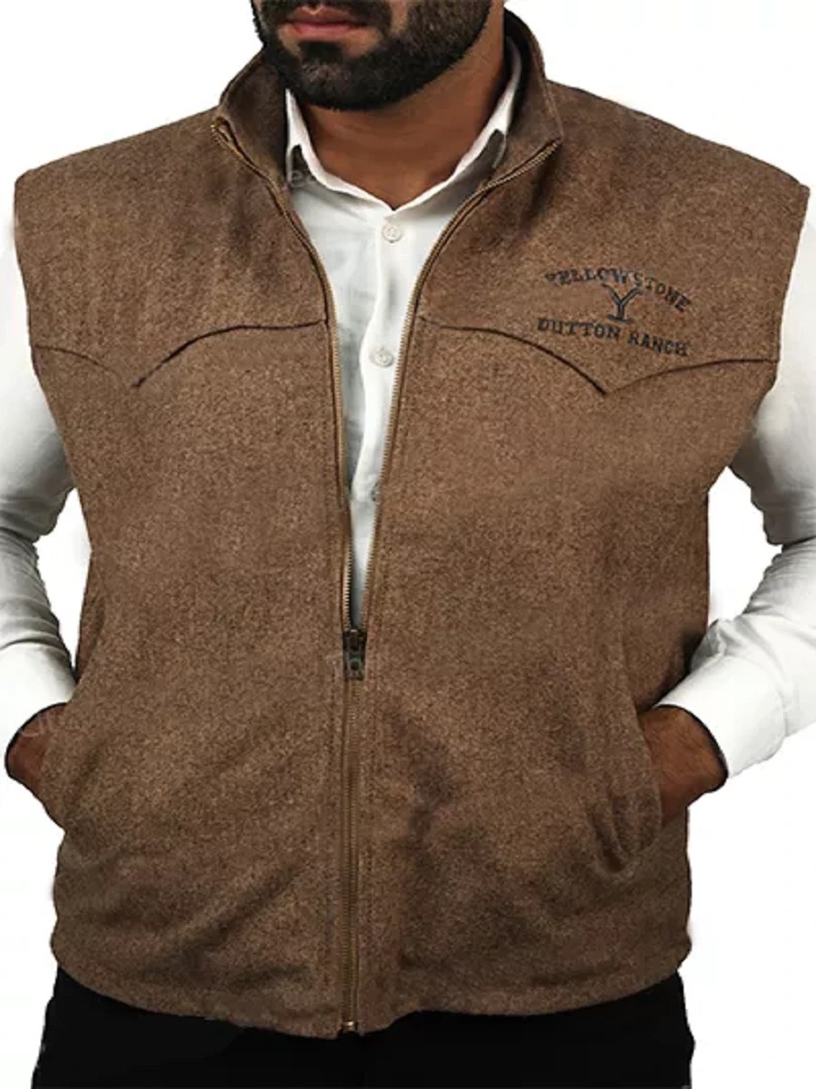Yellowstone Dutton Ranch Vest Jacket Theleatherz