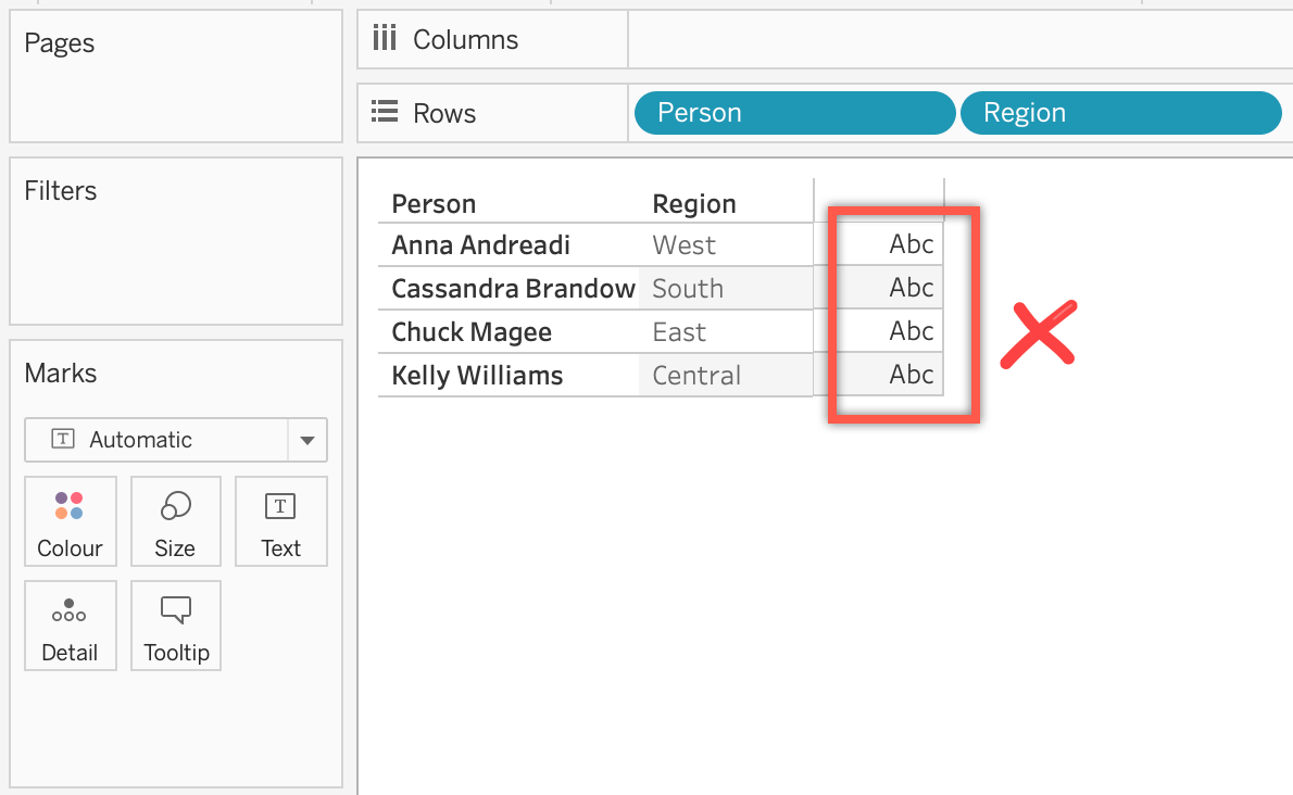 How to make a table with only dimensions in Tableau The Left Join
