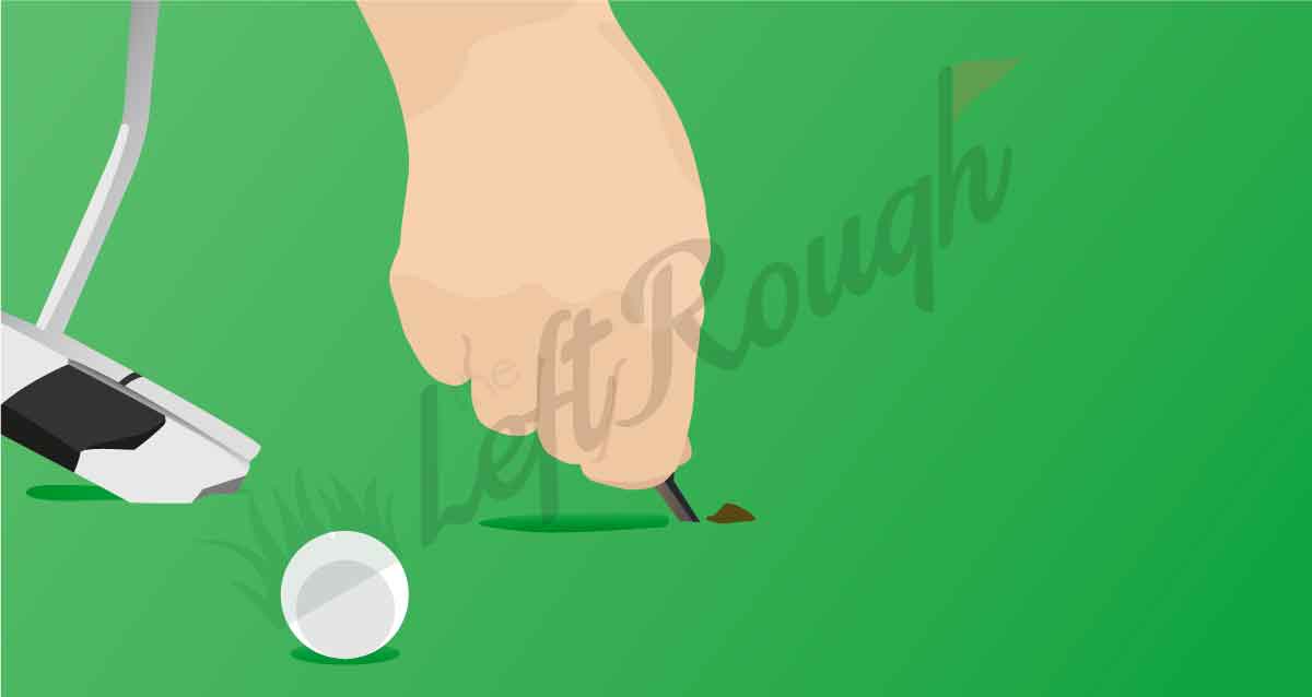 The Correct Way to Repair a Ball Mark The Left Rough