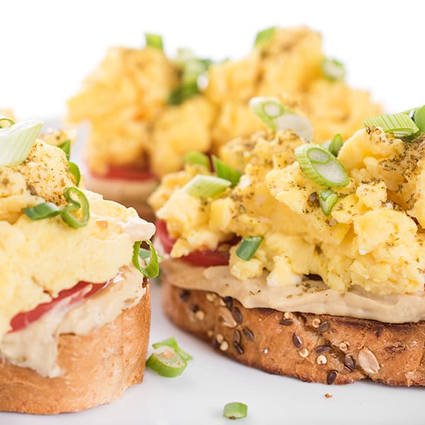 Hummus Toast with Scrambled Eggs The Lemon Bowl®