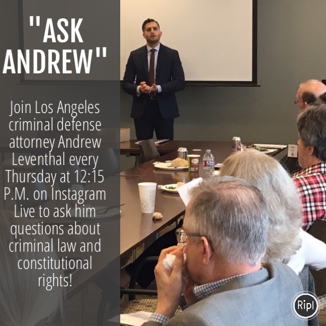 "ASK ANDREW" LIVE YOUR CRIMINAL LAW QUESTIONS ANSWERED! THE