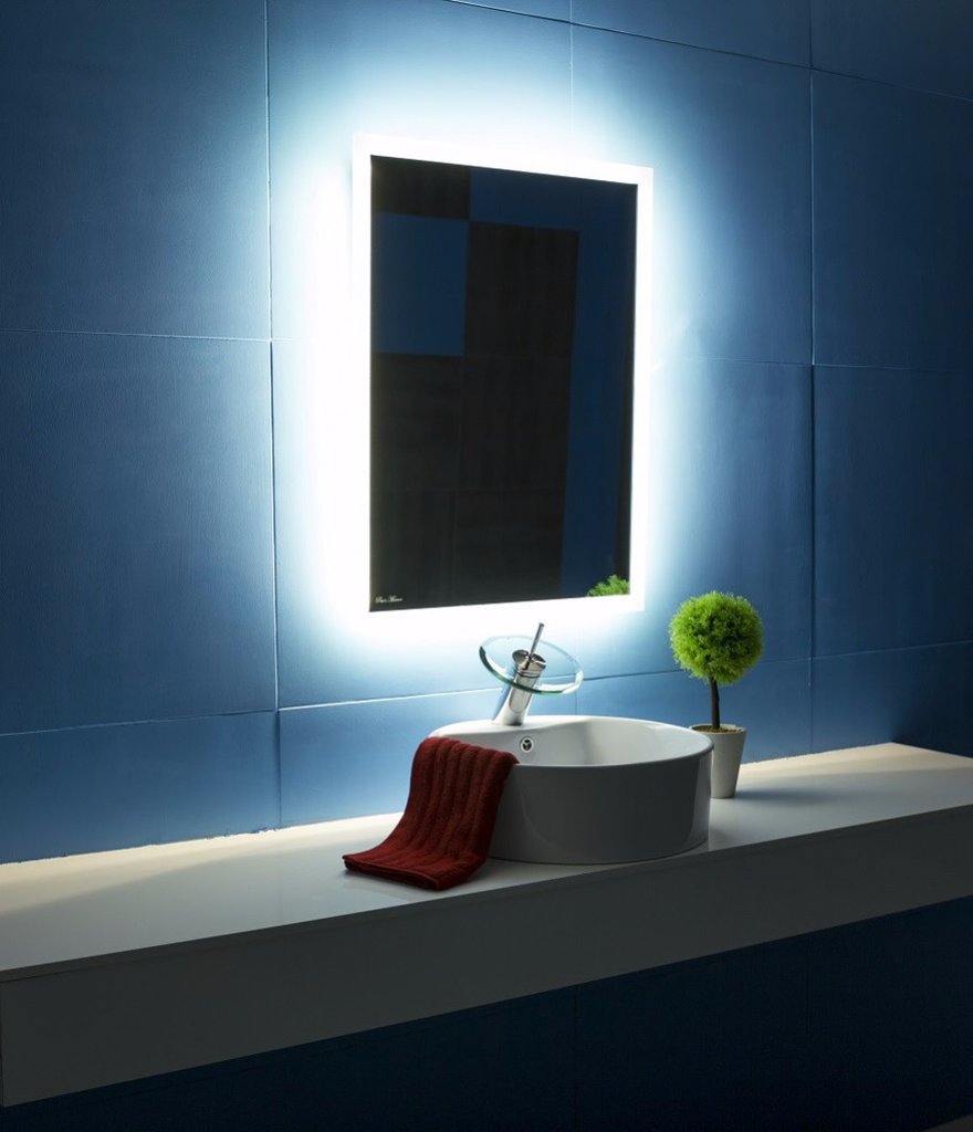 Backlit Bathroom Mirror Rectangle 24x32 in The Light House Gallery