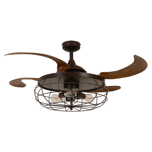 LUFT Fanaway Industri Ceiling Fan Oil Rub Bronze With Dark Koa Blades