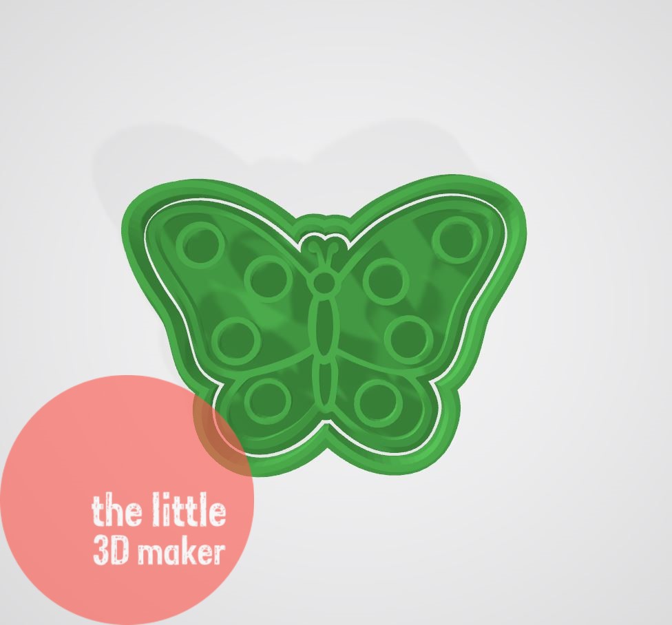 Butterfly Cookie Cutter Stamp Fondant Embosser 3D Printed The Little