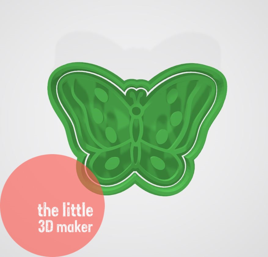 Butterfly Cookie Cutter Stamp Fondant Embosser 3D Printed The Little