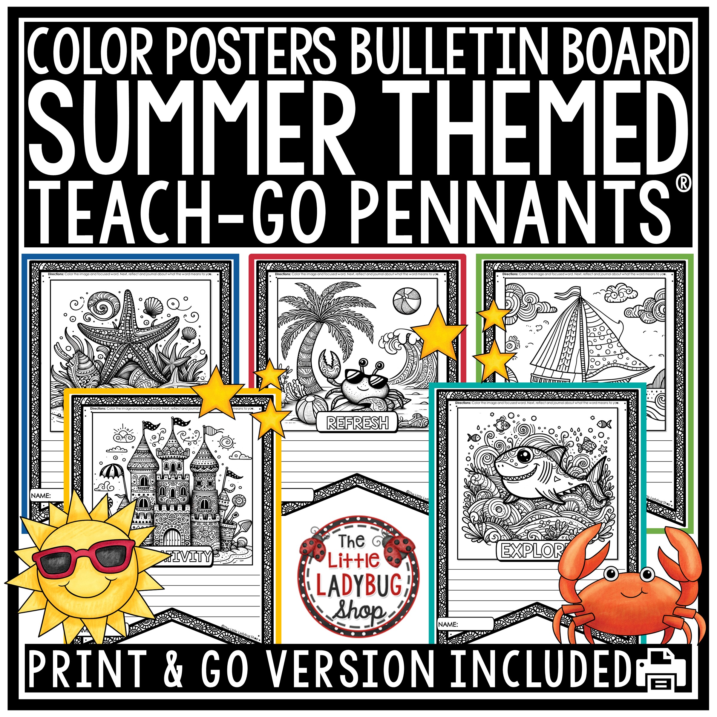 Motivational Summer Coloring Pages Bulletin Board The Little Ladybug Shop