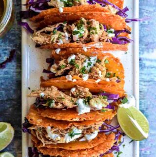 Top view of cheese taco shells
