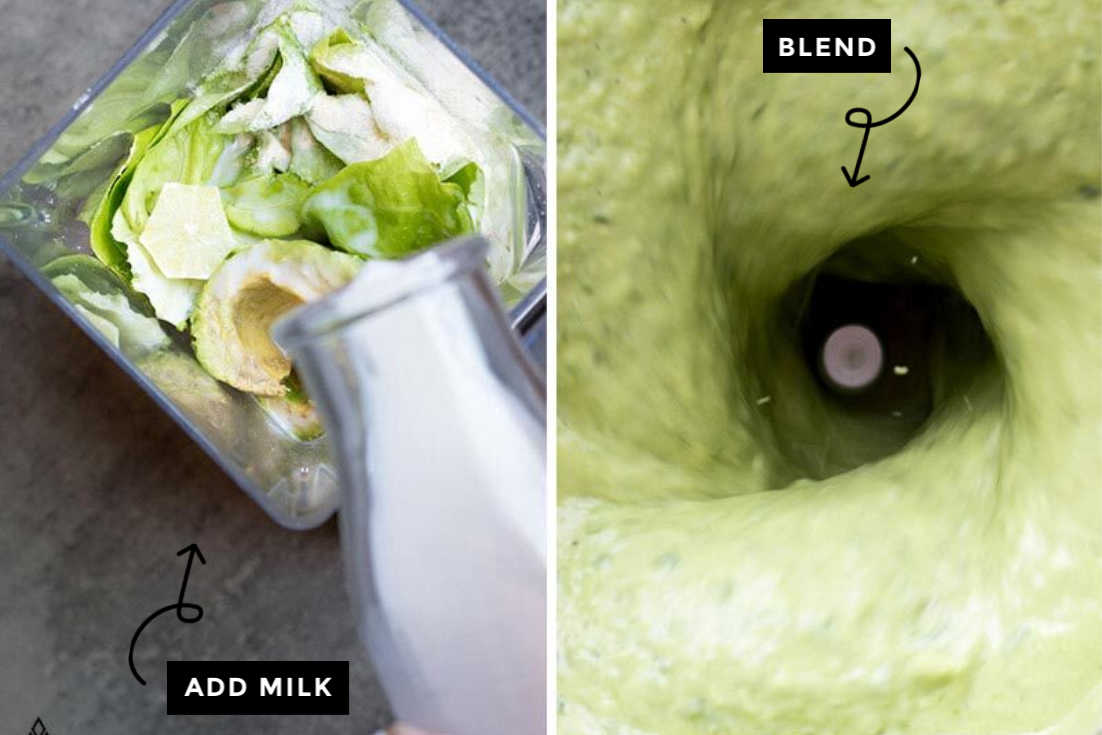 This low carb green smoothie is creamy, satisfying, green, and oh so easy. Packed with nutrients, ready in 5 minutes. #lowcarbgreensmoothie #ketogreensmoothie steps on how to make perfect keto green smoothie