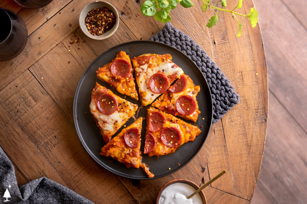 Low Carb Chicken Crust Pizza - Little Pine Kitchen