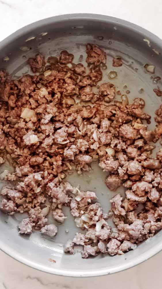 top view of healthy spaghetti squash casserole ingredient