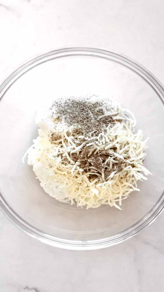 top view of healthy spaghetti squash casserole ingredient