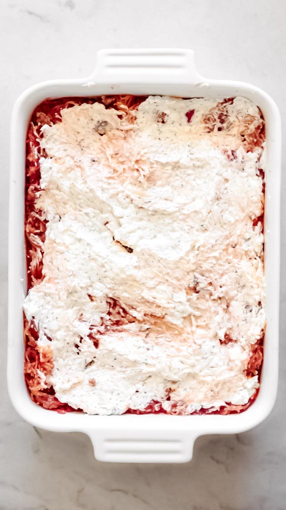 top view of healthy spaghetti squash casserole