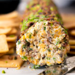 closer view of cheddar cheese log