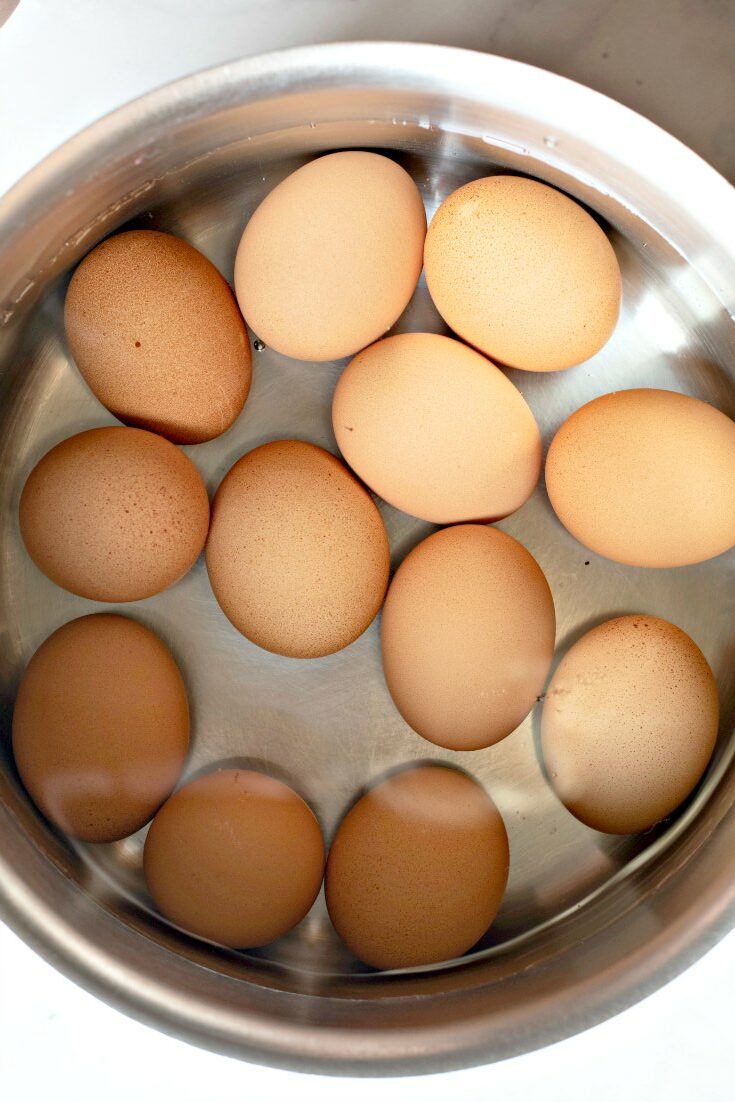 Eggs in a sauce pan with water