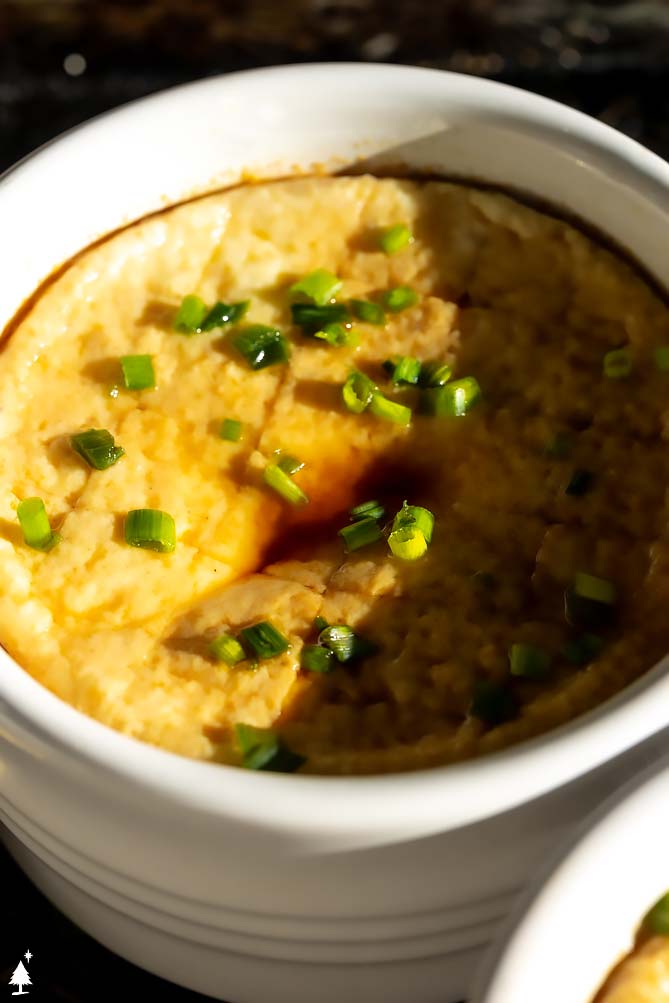 chinese steamed eggs in a ramekin
