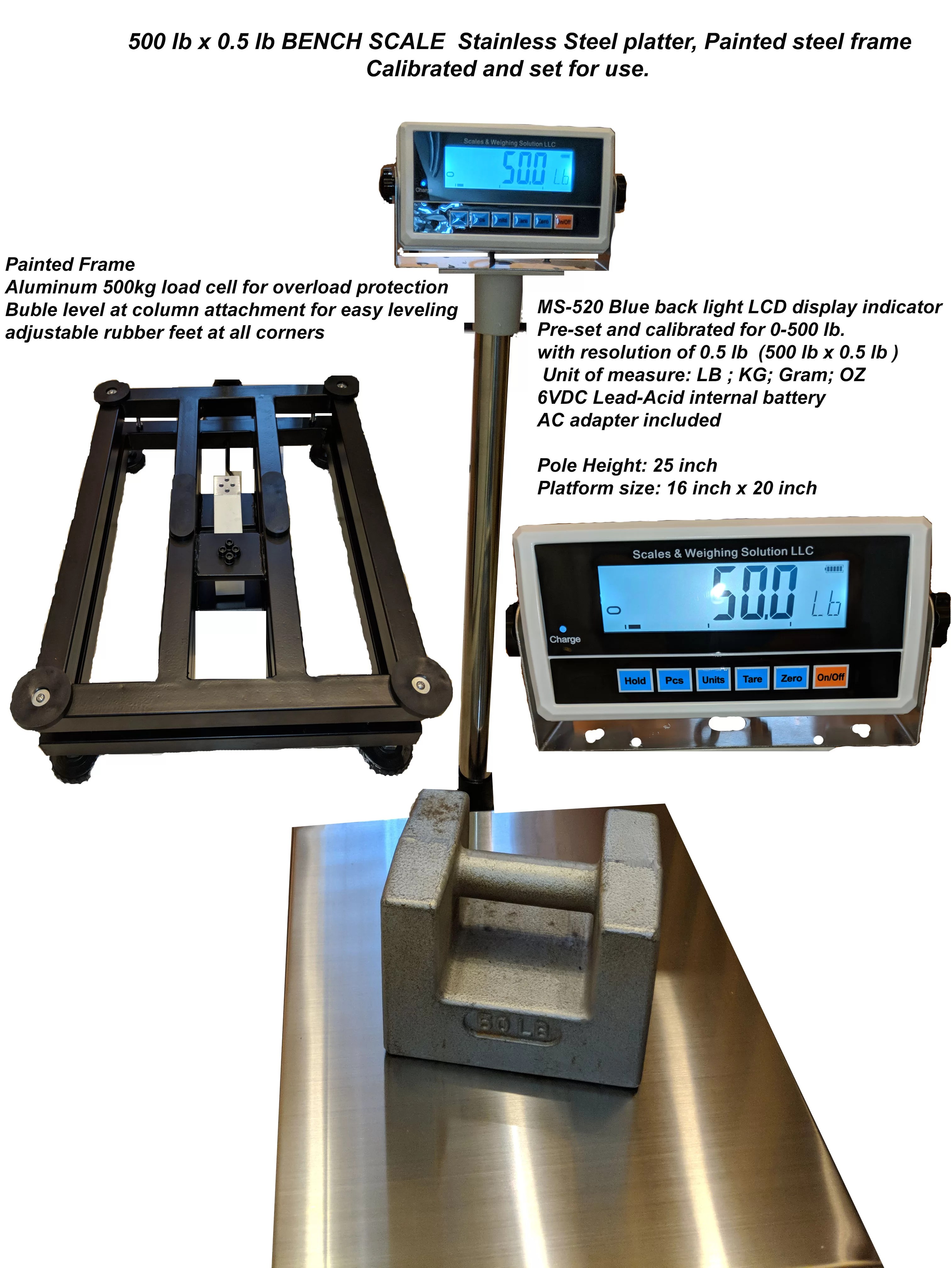 Bench scale 300 lb Industrial bench scale for a very low