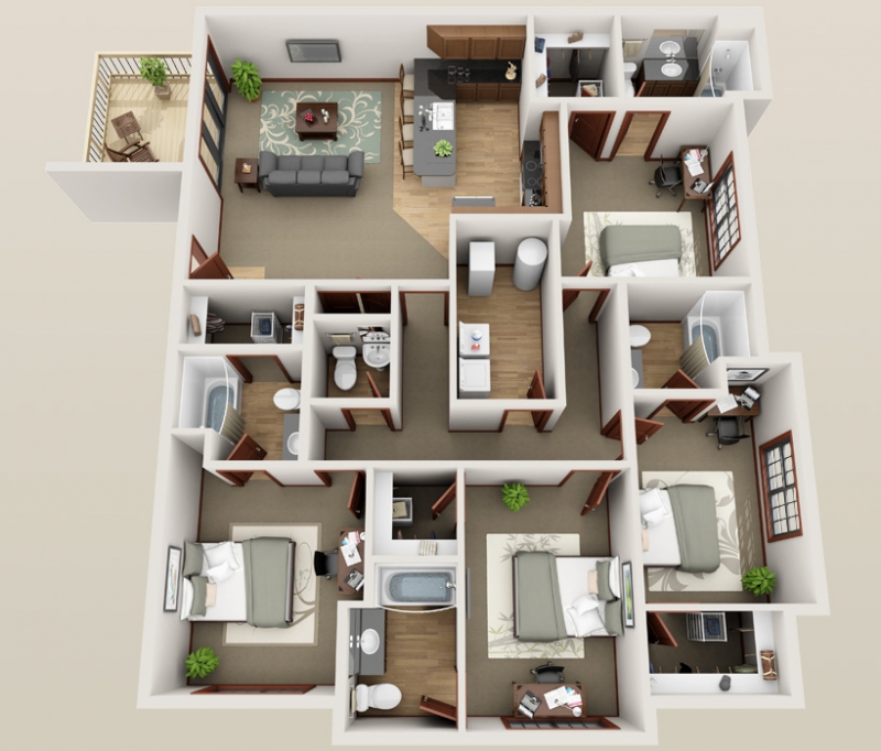 Four Bedroom Apartment Floor Plan Viewfloor.co