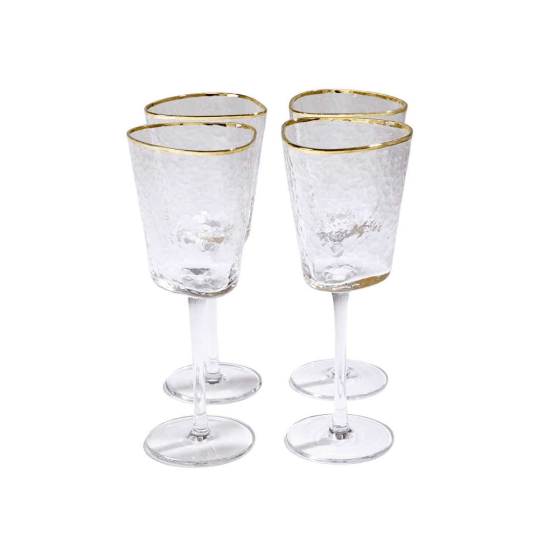 Gold Rim Wine Glass The Loft by Lee Douglas Interiors