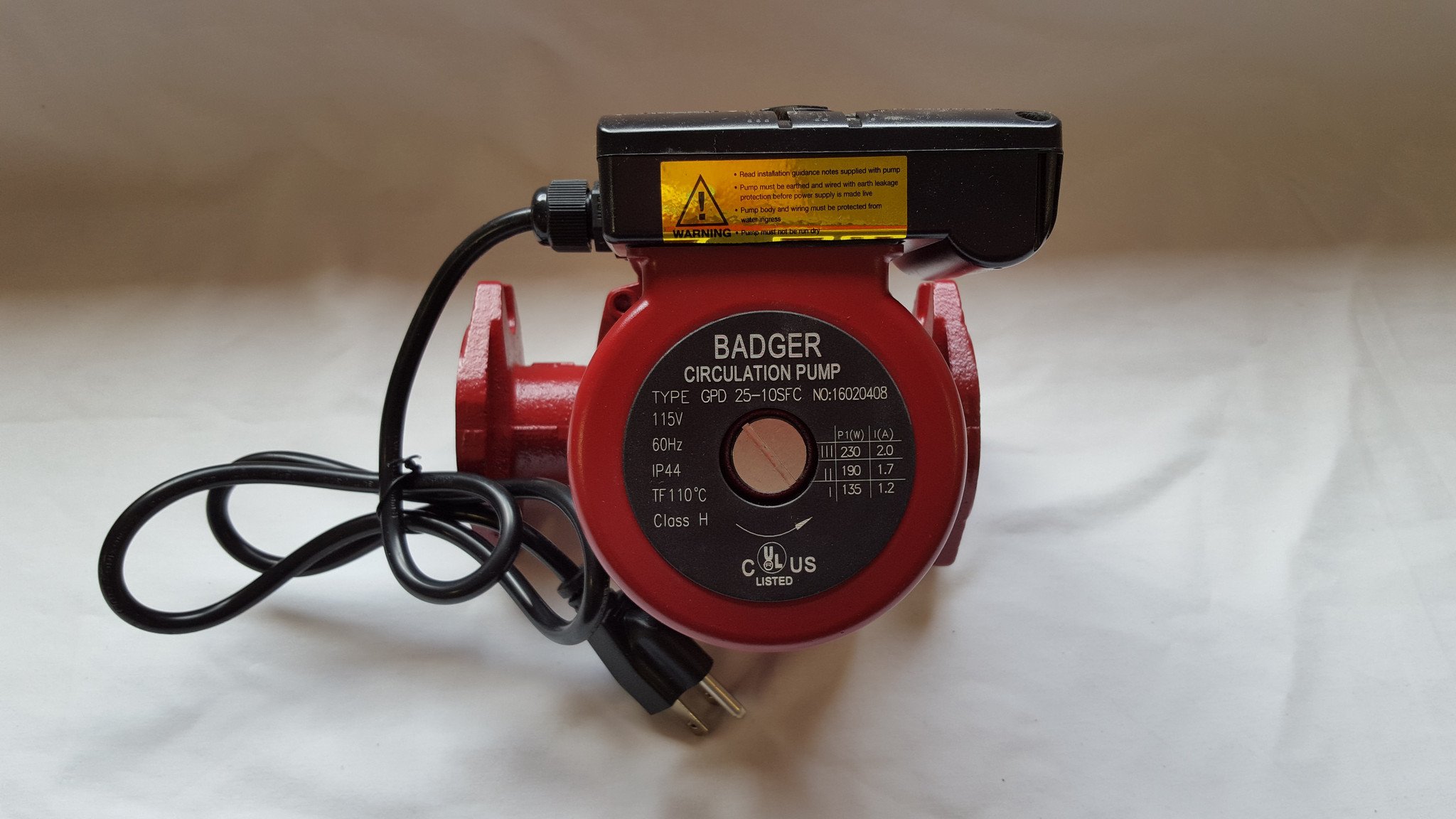 3 speed Circulating Pump with Cord 34 GPM to use with outdoor furnaces