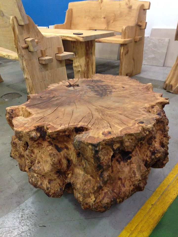 Tree stump coffee tables The Log Depot