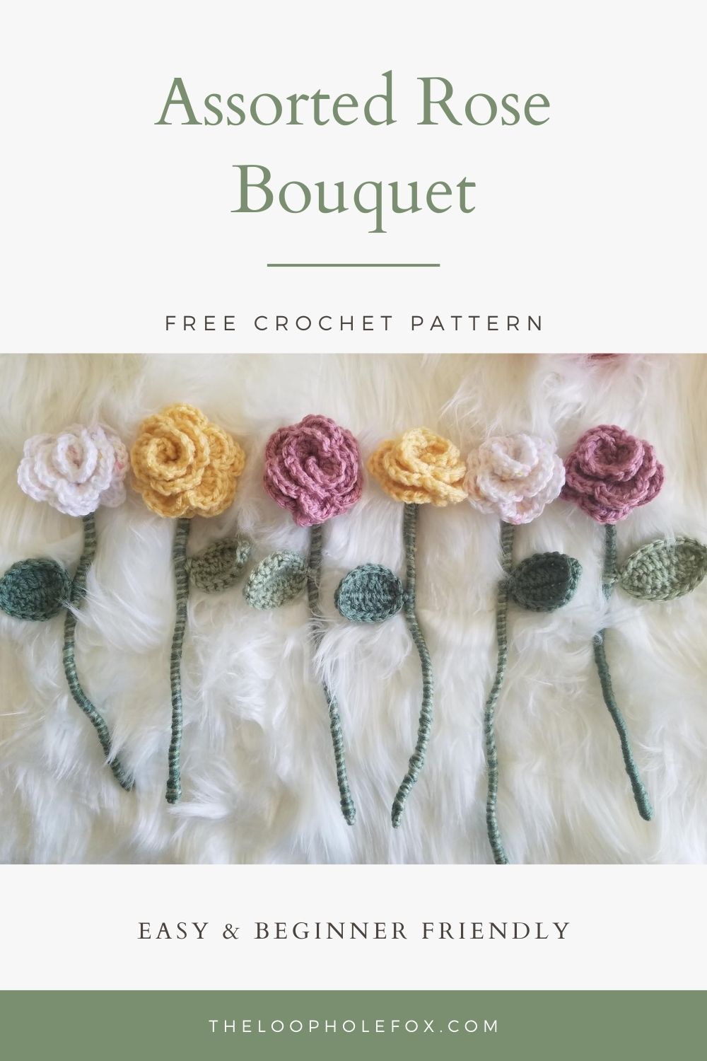 Crochet Rose Pattern Lovely Long Stem Roses The Loophole Fox