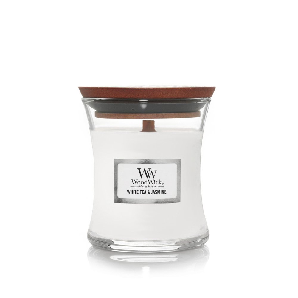 Mini WoodWick Candle White Tea & Jasmine The Lost Flower Shed