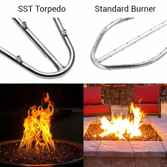 SST Torpedo Fire Pit HBurner Stainless Steel