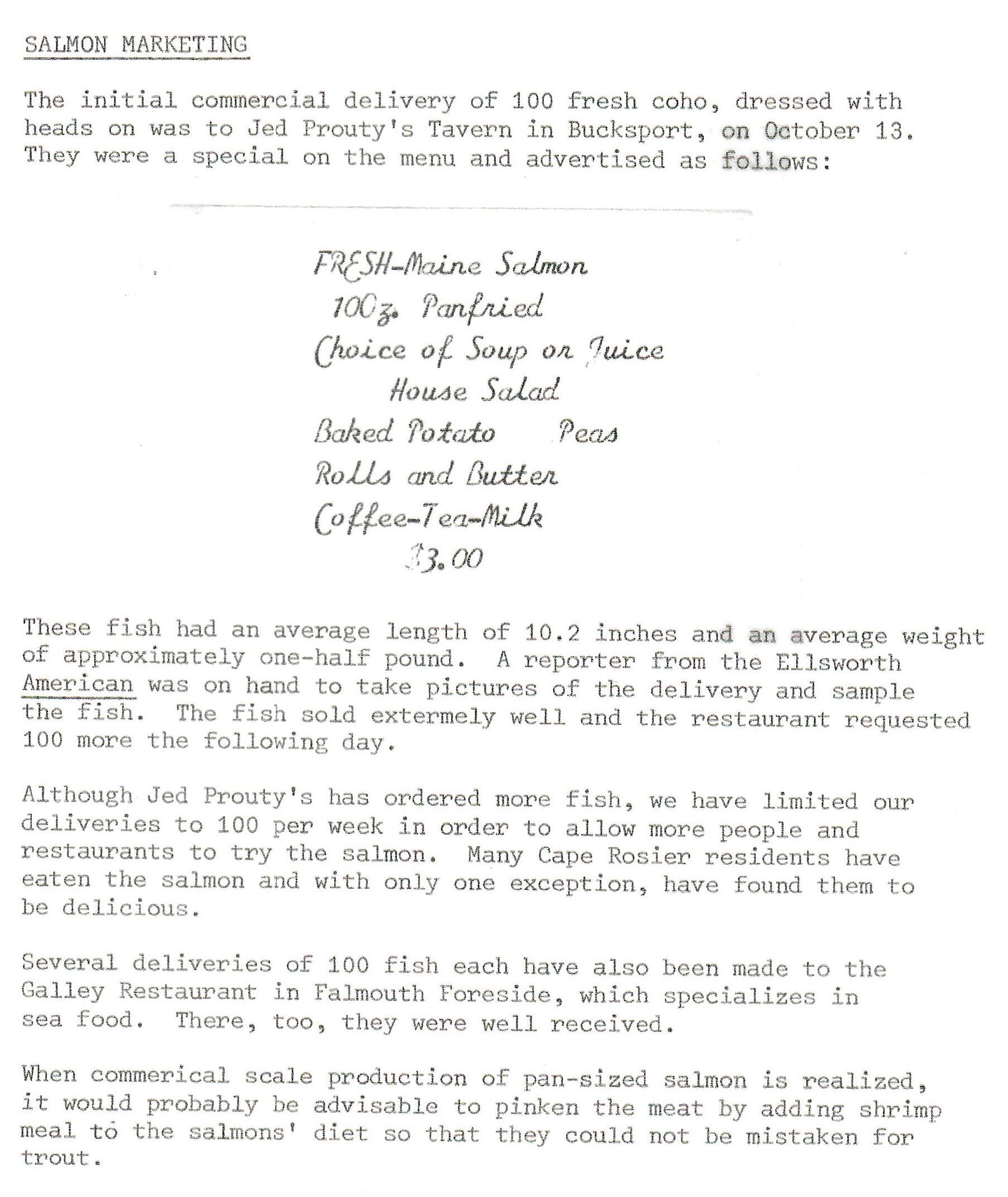 Maine’s commercial aquaculture industry began in Callahan Mine