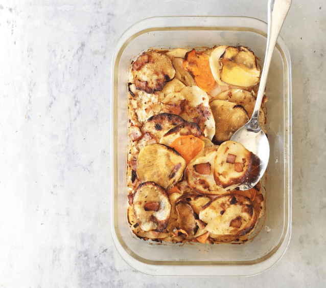 Healthy Potato & Swede Bacon Bake The Mama Way