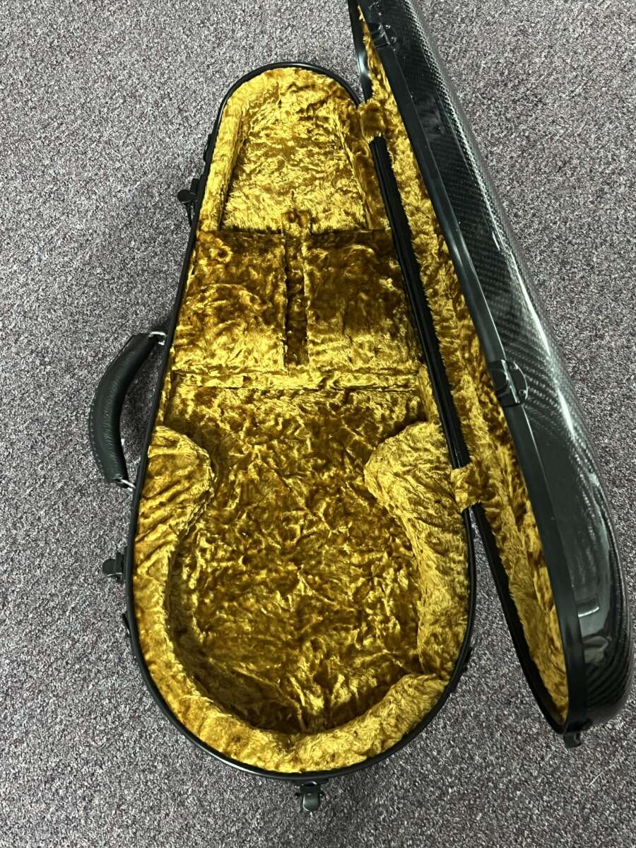 Hoffee Fiberglass F Mandolin Case Black (Red) Mandolin Store