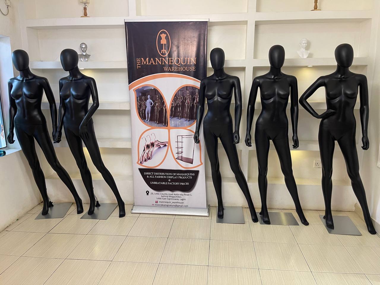 Female Black PP Mannequin The Mannequin Warehouse