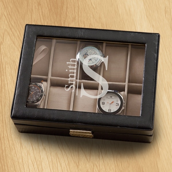 Personalized Men's Leather Watch Case The Man Registry