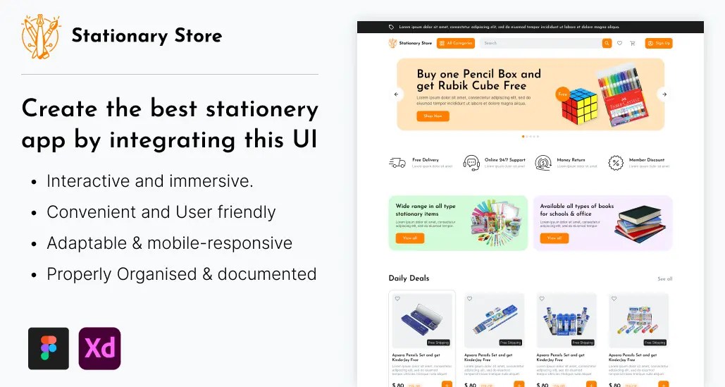 Best Online Stationery Store UI Kit Figma Bitrix theme