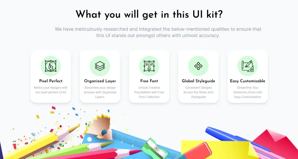 Best Online Stationery Store UI Kit Figma design