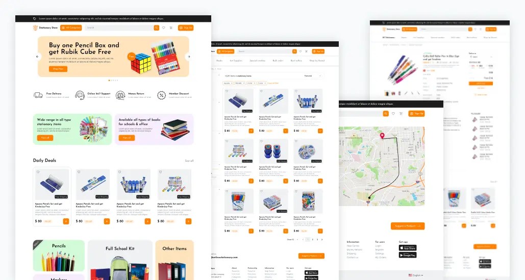 Best Online Stationery Store UI Kit Figma design