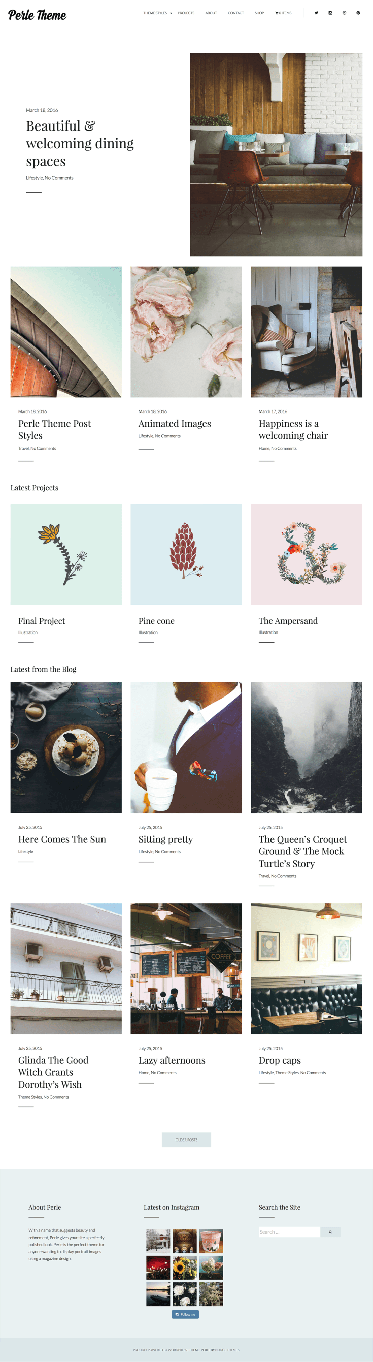 Screenshot of the Perle theme