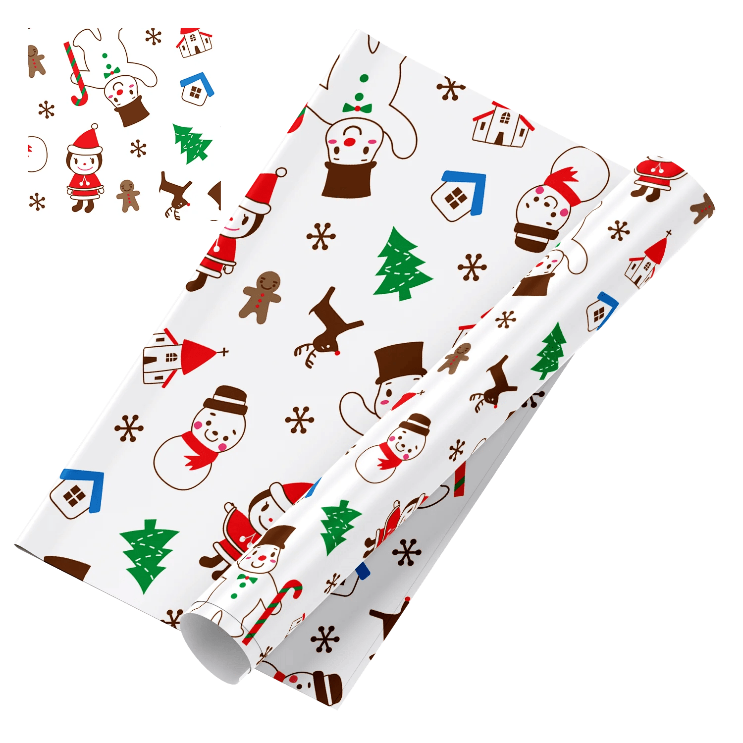 Personalised Simplistic Christmas Characters Wrapping Paper
