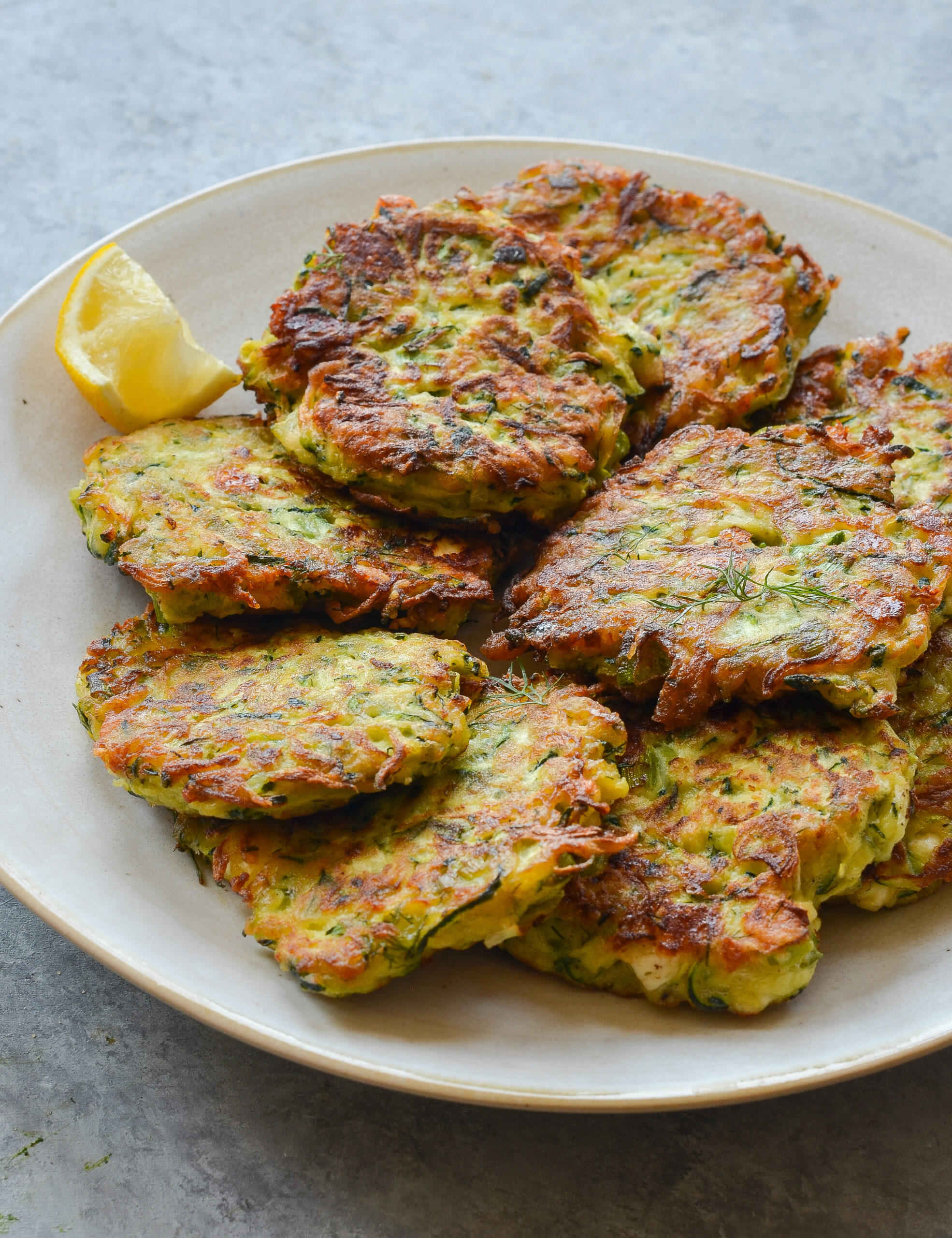 Greek Zucchini Fritters with Feta and Herbs
