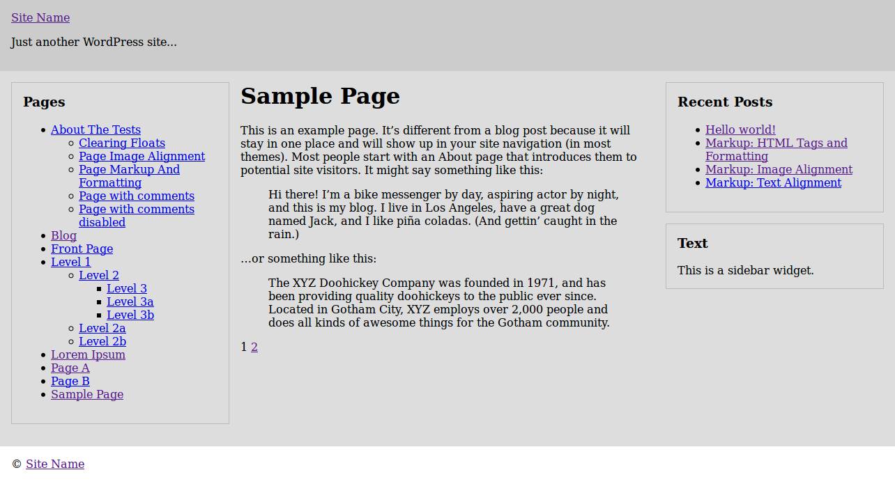 Simple Three Column CSS Layout (Split Sidebars) Theme Foundation