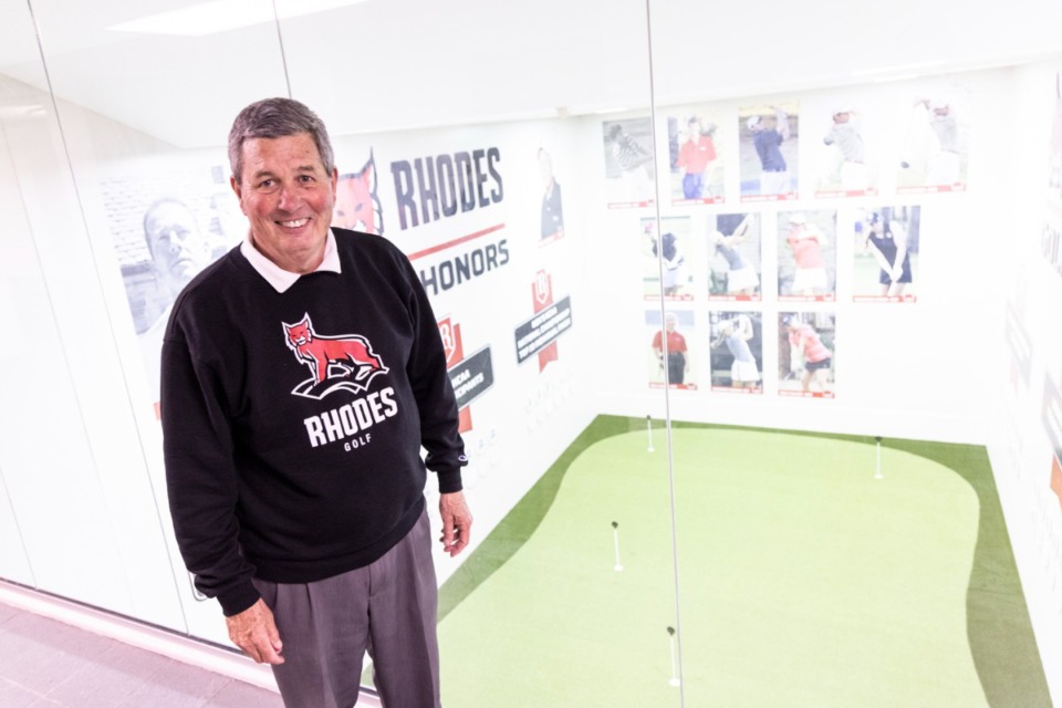 New indoor golf facility at Rhodes dedicated to storied athletic figure