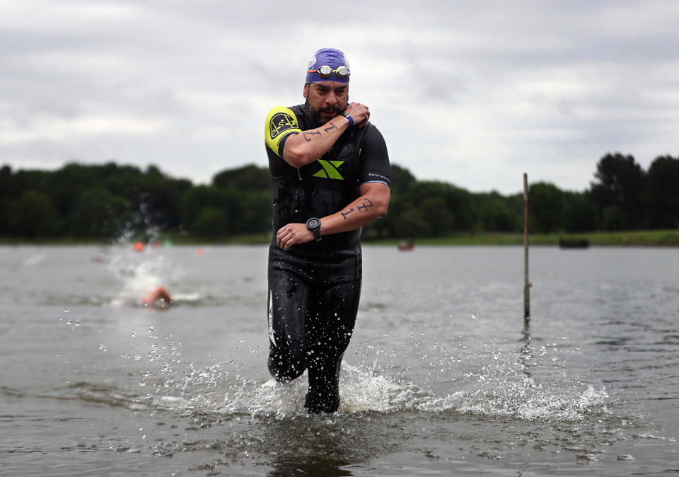 Triathletes run, bike and swim in Millington's Orgill Park Memphis