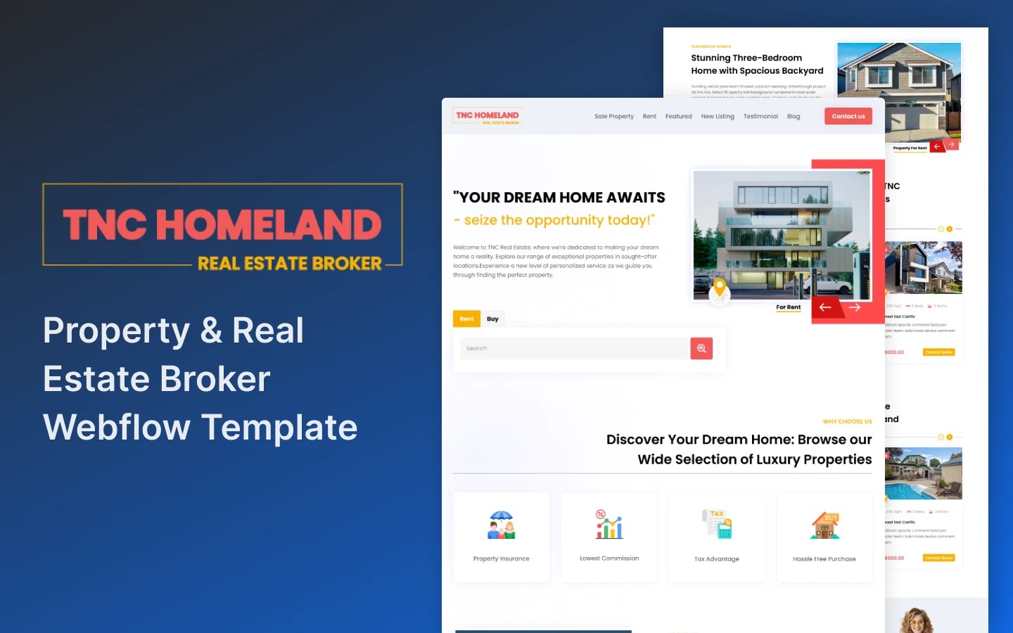 TNC Homeland Real Estate flow Template (With Video) ThemeNcode LLC