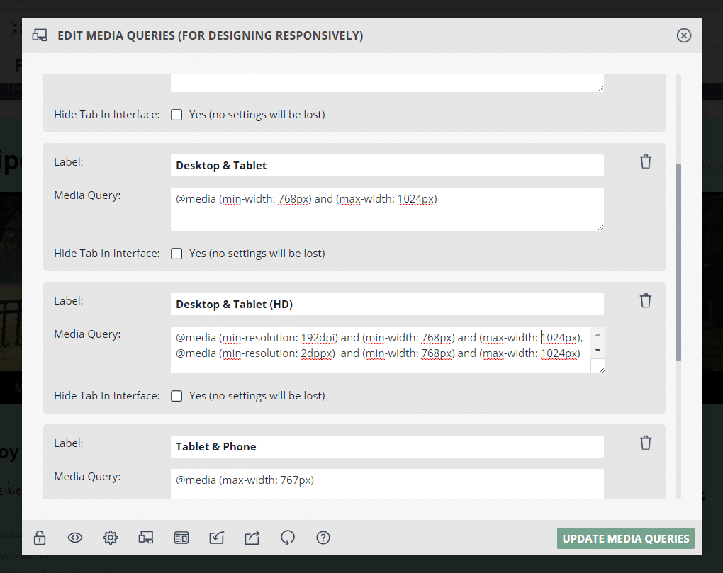 Media query dimensions for retina ready high resolution displays